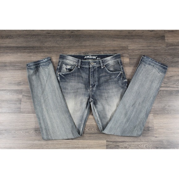 Flypaper Jeans Denim Slim Fit Distressed‎ Wash Casual Pants Mens Size 32/32 - Picture 1 of 9
